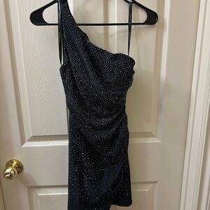 Sherri Hill Black One-Shoulder Dress